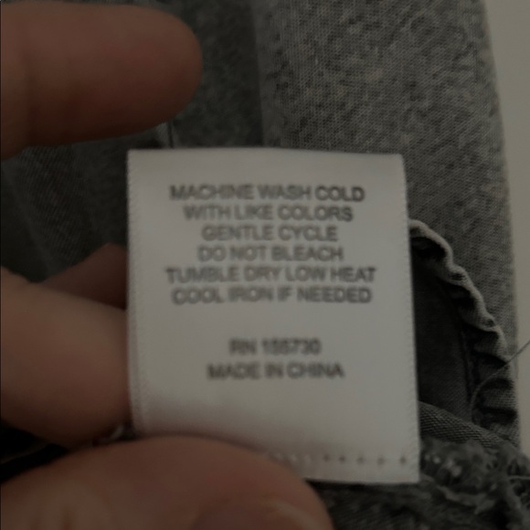 Jane and Delancey Gray Button Down Shirt with Ruffle Sleeves - Picture 7 of 7